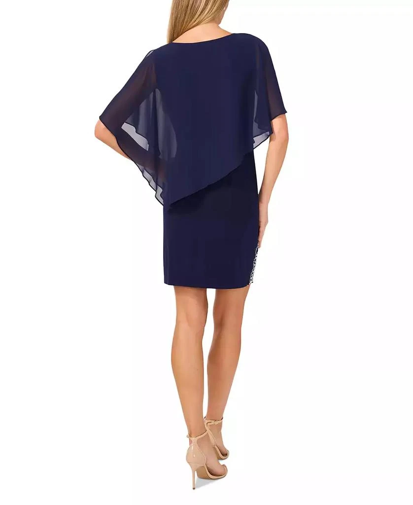 MSK Petite Embellished Cape-Overlay Shift Dress 2