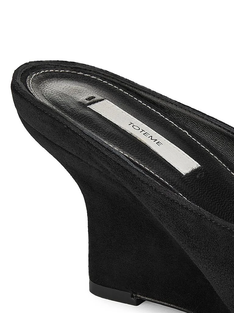 Totême 75MM Velvet Peep-Toe Wedge Mules 6
