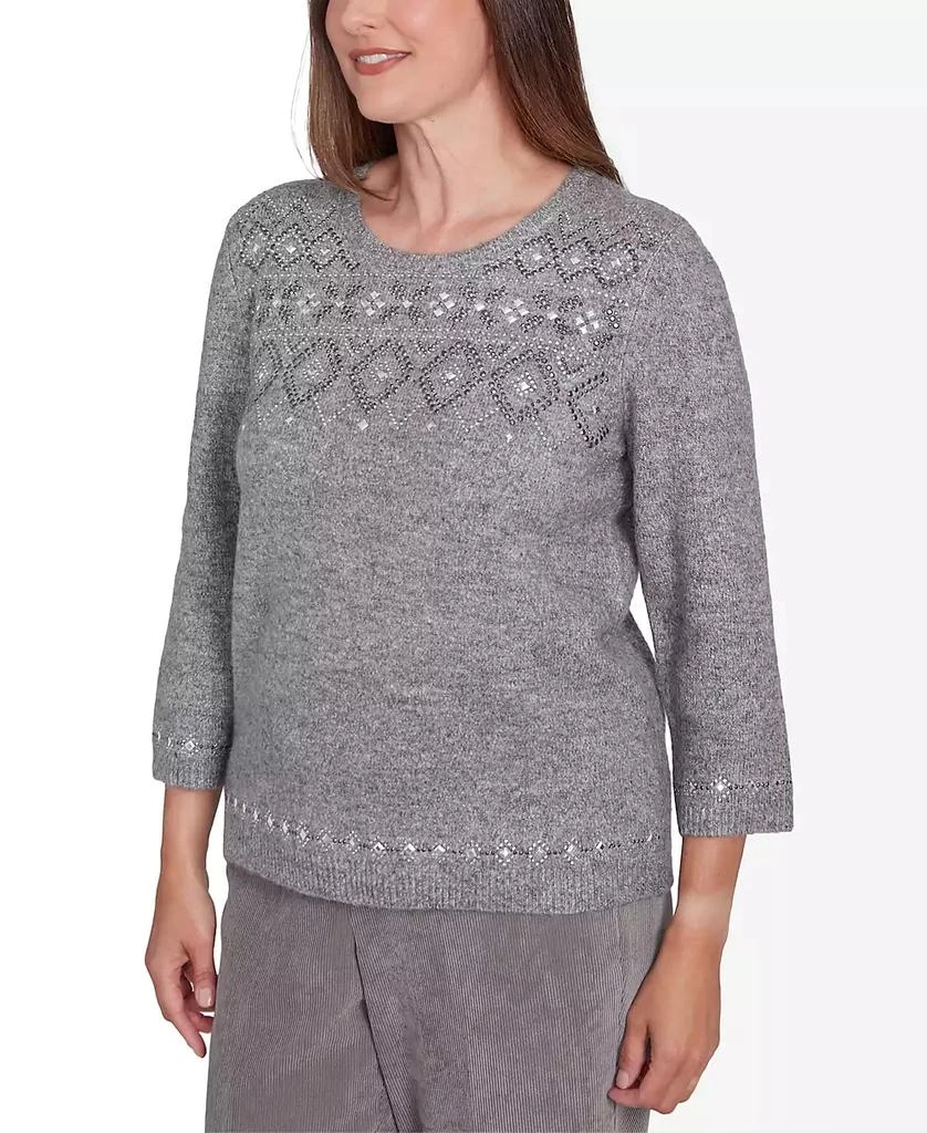 Alfred Dunner Petite Copenhagen Fair Isle Sweater 3