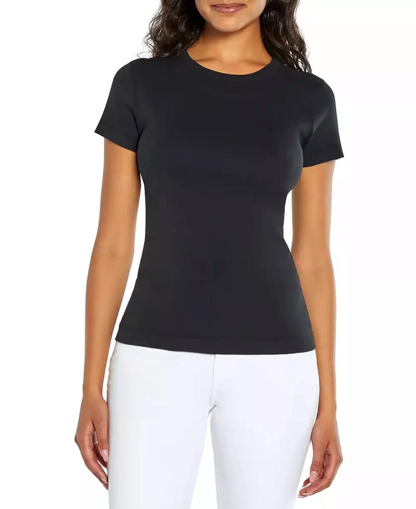 Three Dots Women's Short Sleeve Crewneck T-Shirt 1