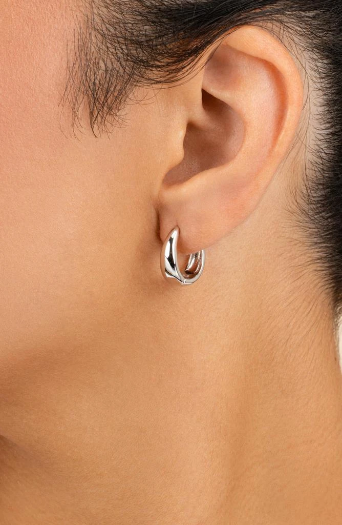 Sterling Forever Lavina Polished Huggie Hoop Earrings 2