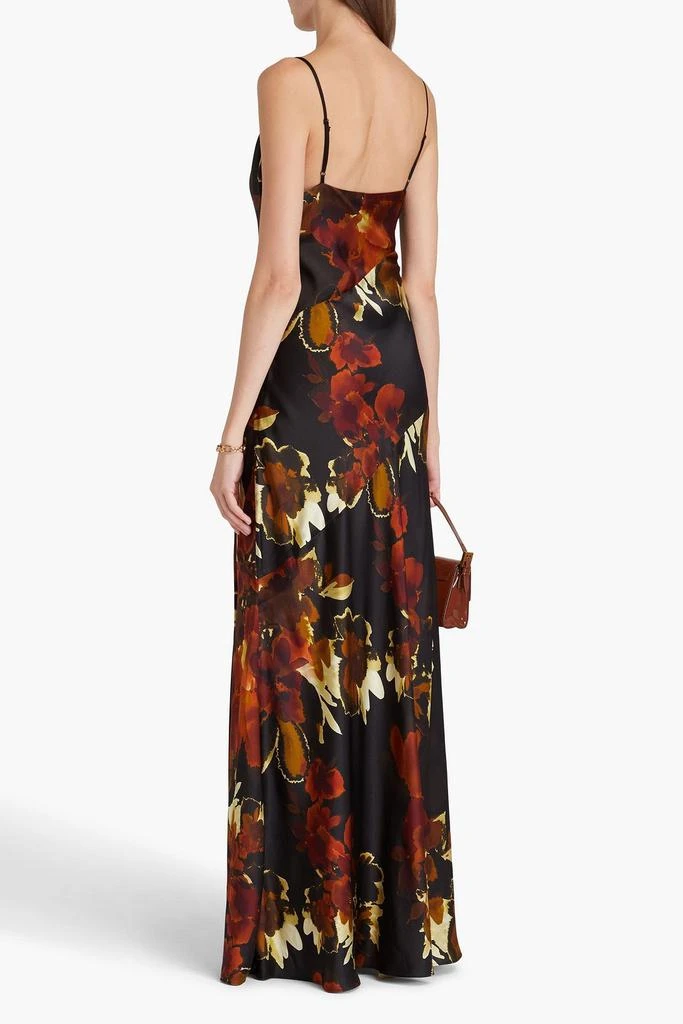 NICHOLAS Draped printed silk-blend satin gown 3