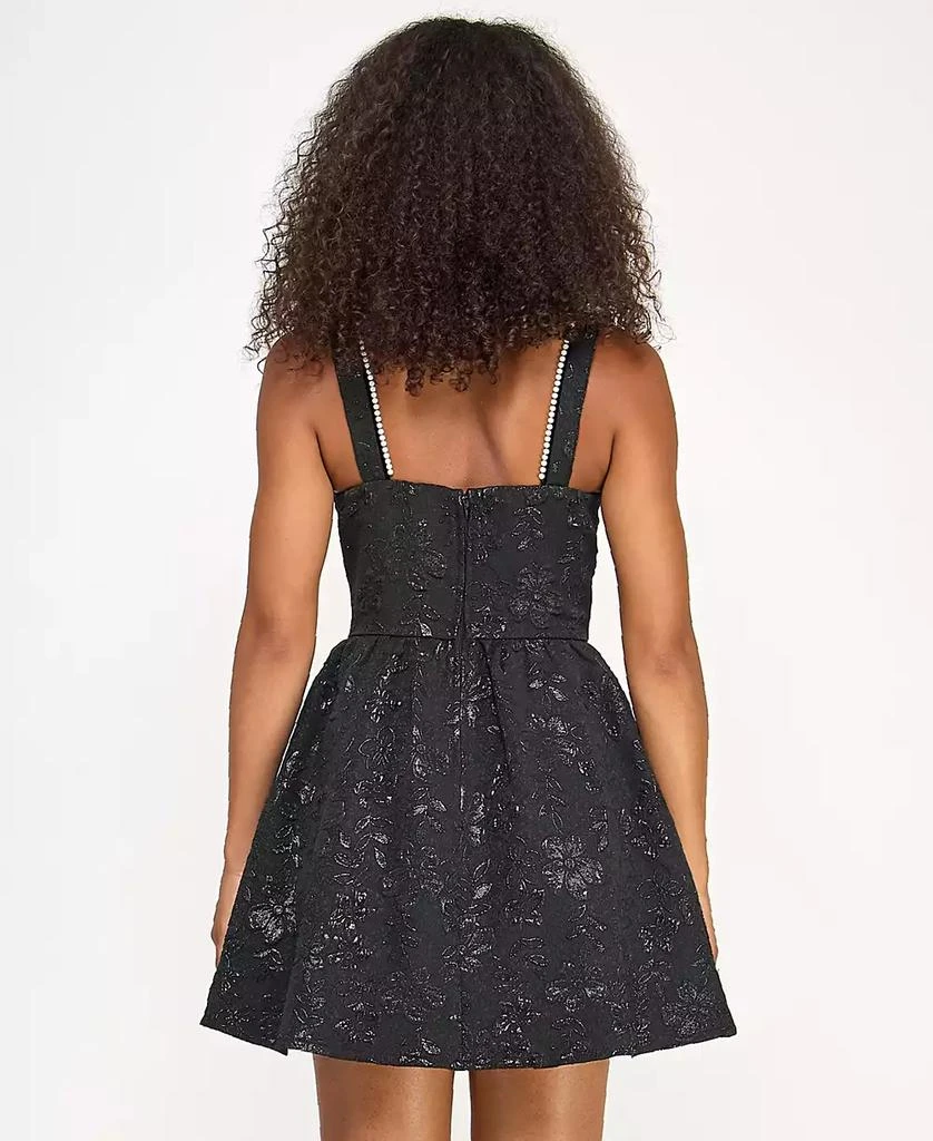 City Studios Juniors' Metallic Jacquard Fit & Flare Dress 2