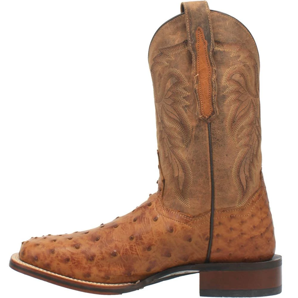 Dan Post Boots Alamosa Embroidered Ostrich Square Toe Pull On Cowboy Boots 3