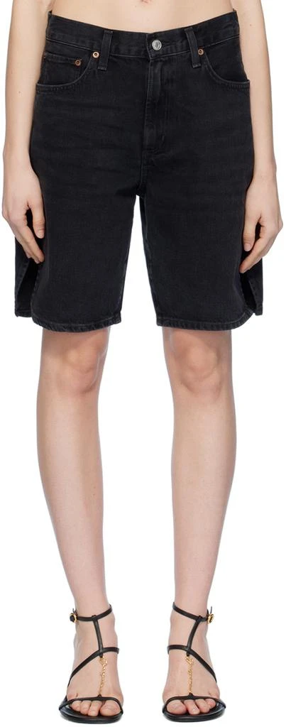AGOLDE Black Vida Denim Shorts 1