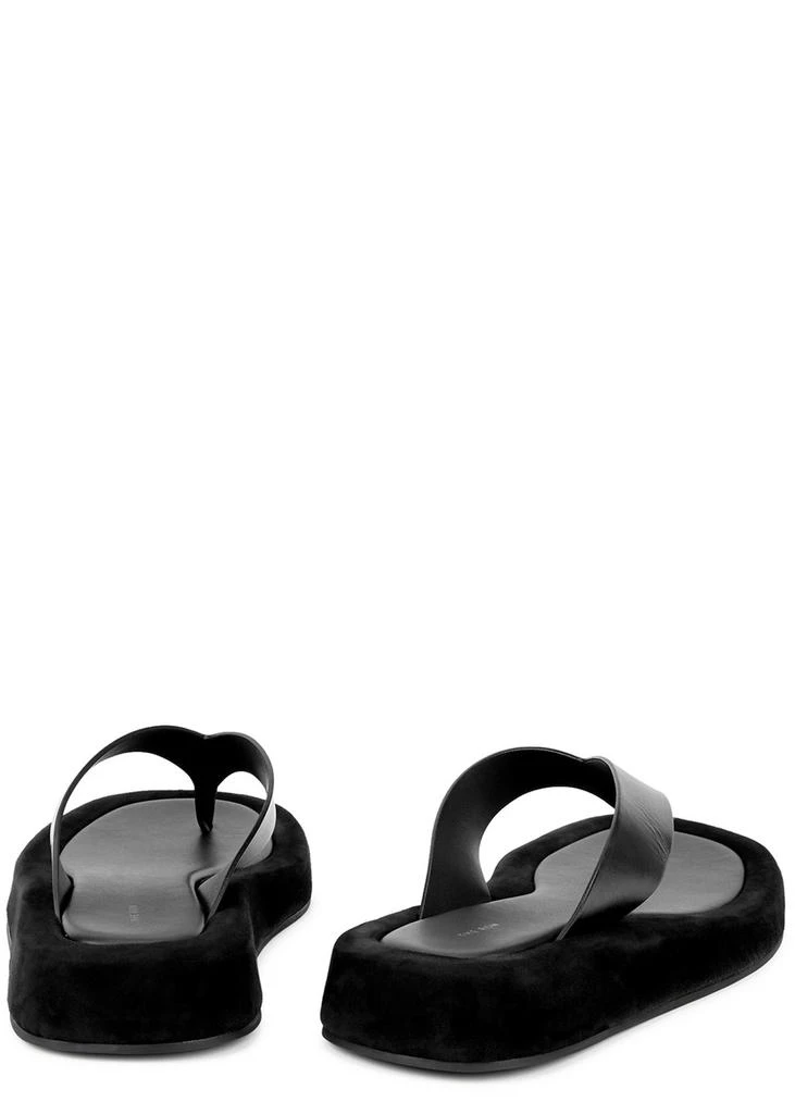 The Row Ginza black leather flip flops 3