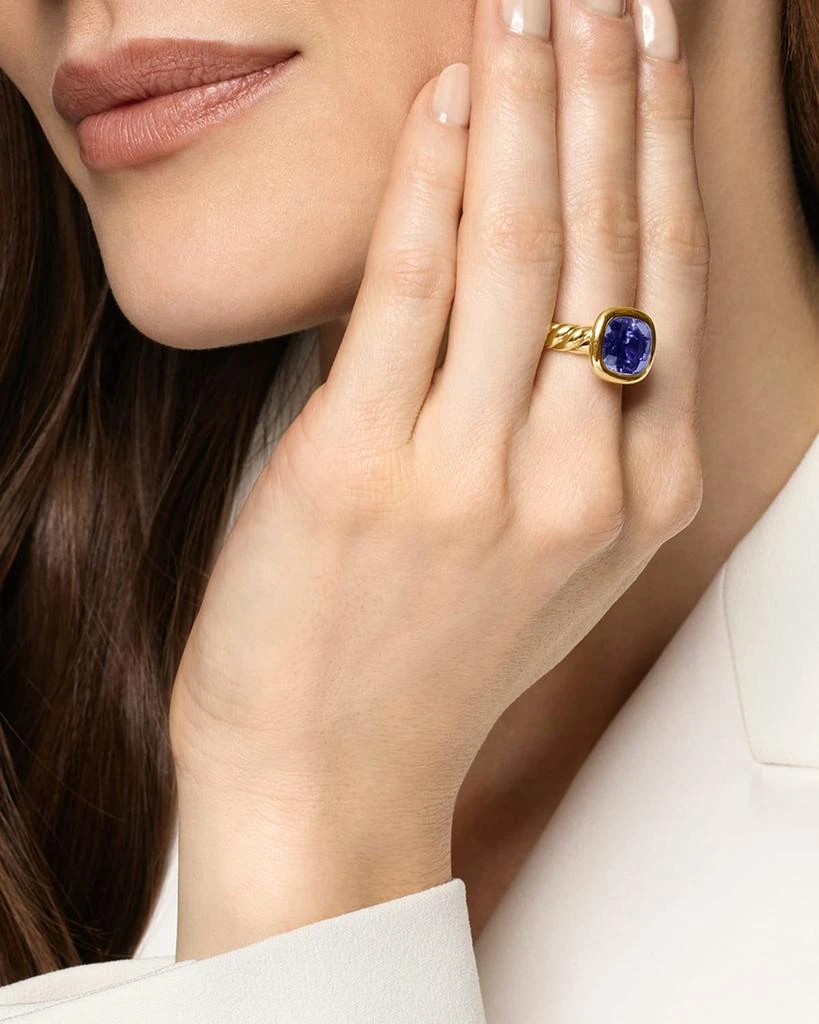 David Yurman DY Mercer Color Stone Ring in 18K Gold, 10mm 2