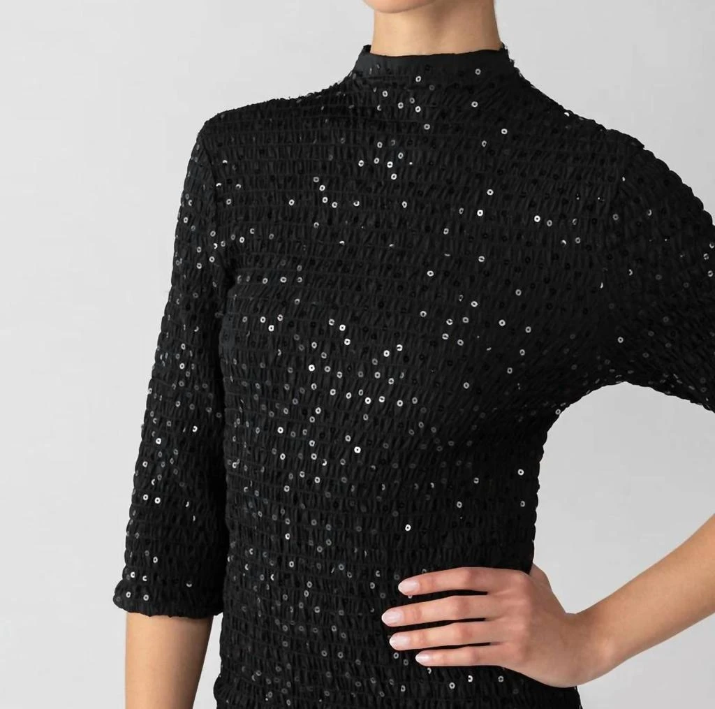 Sanctuary Holiday Smocked Sequin Dress In Black 2