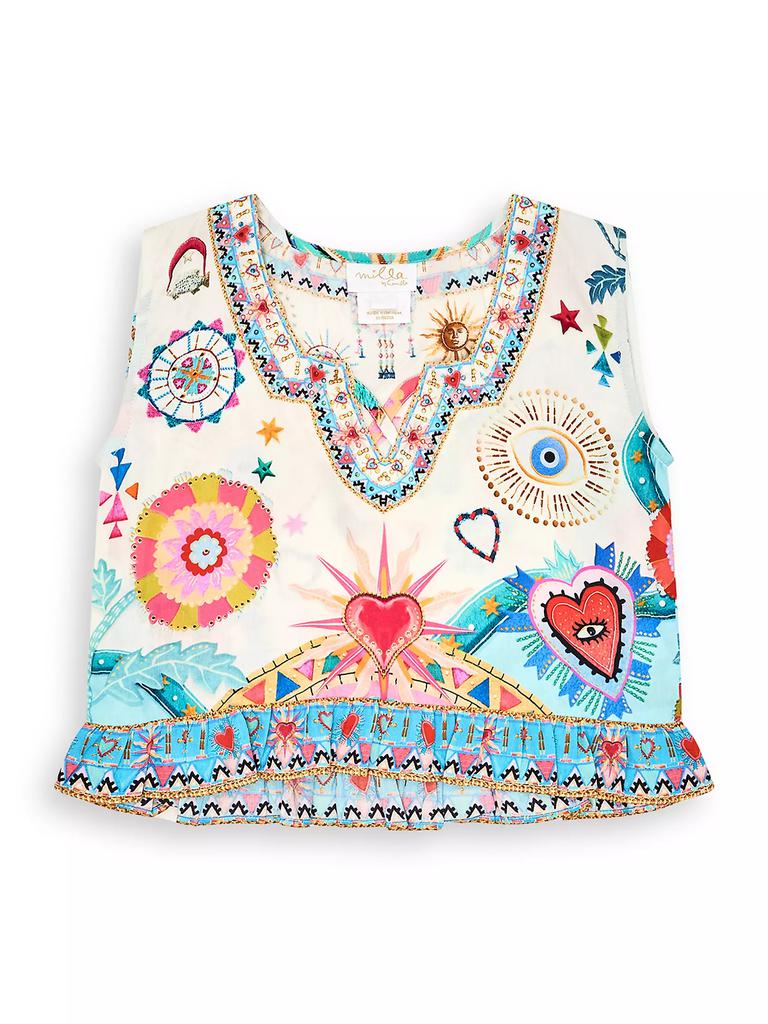 Camilla Little Girl's & Girl's Rainbow Roads Crop Top