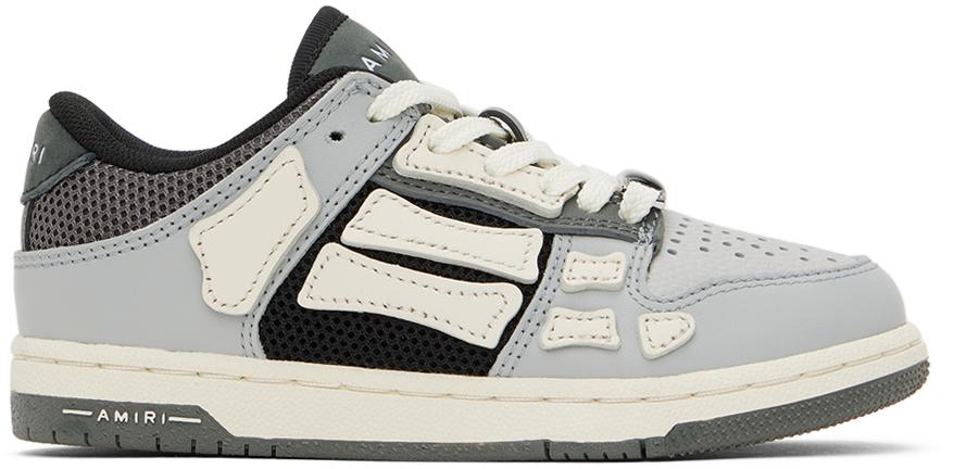 【AMIRI】グレー＆オフホワイト Skel Top Low スニーカー Gray & White Skel Top Low Sneakers by AMIRI on Sale