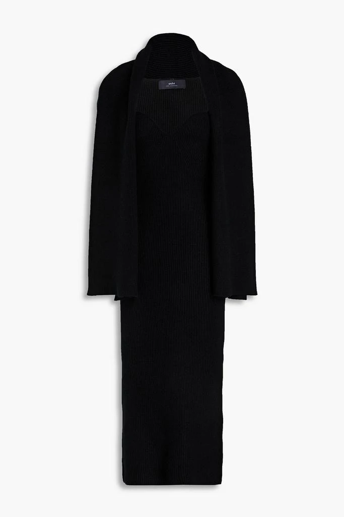 Arch4 Coco ribbed cashmere midi dress 1