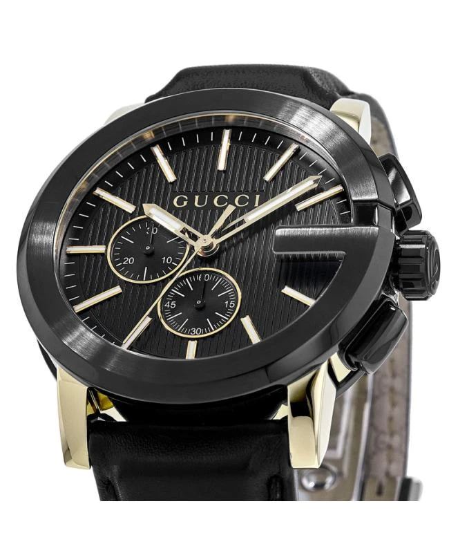 Gucci Gucci G-Chrono XL Black Dial Leather Strap Men
s Watch YA101203 2