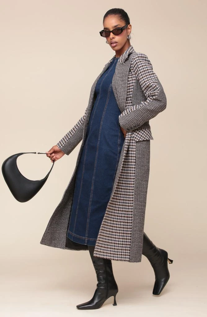 Avec Les Filles Colorblock Houndstooth Double Breasted Coat 7