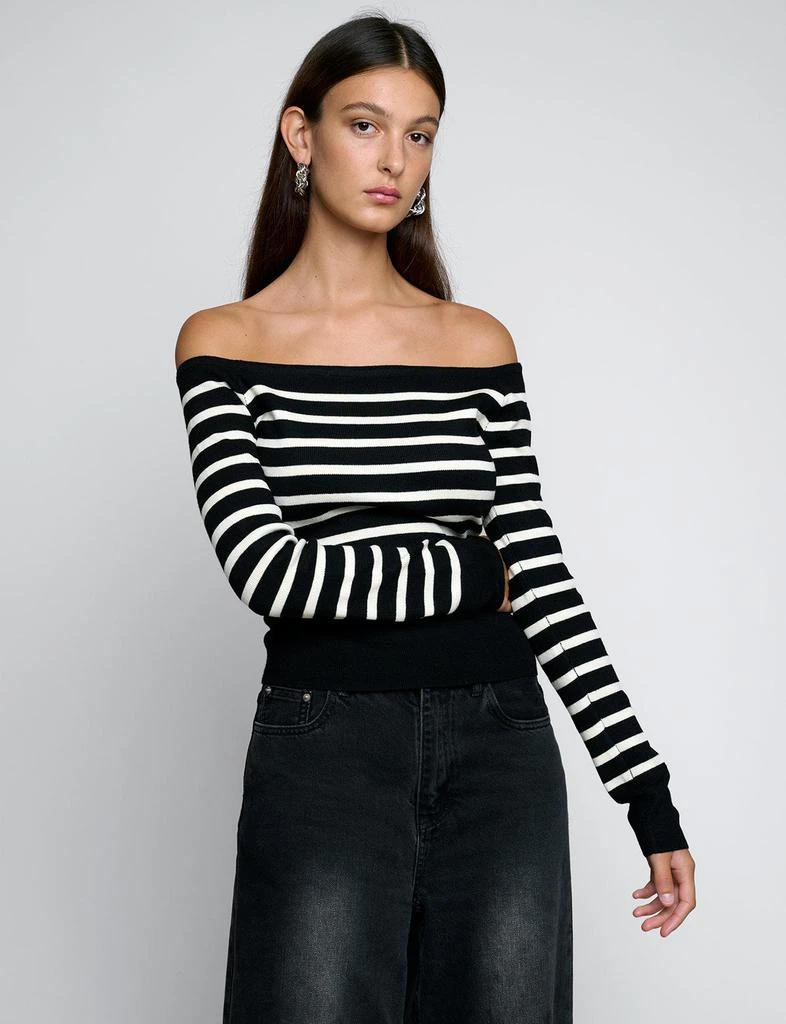 Pixie Market Marcel Stripe Off The Shoulder Top 6