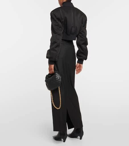 Khaite Reggie oversized satin bomber jacket 3