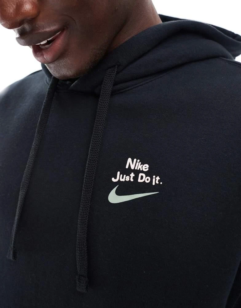 NIKE Nike Club graphic back print hoodie in black 4