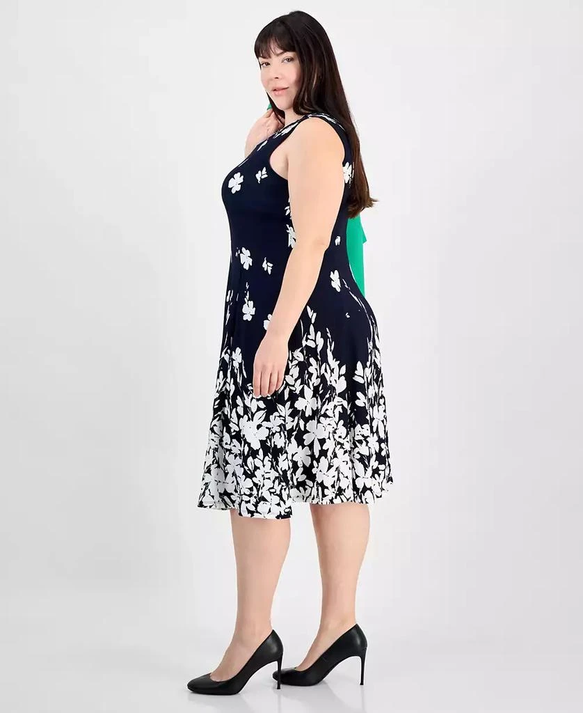 Sandra Darren Plus Size Floral-Print Textured 2-Pc. Jacket Dress 5