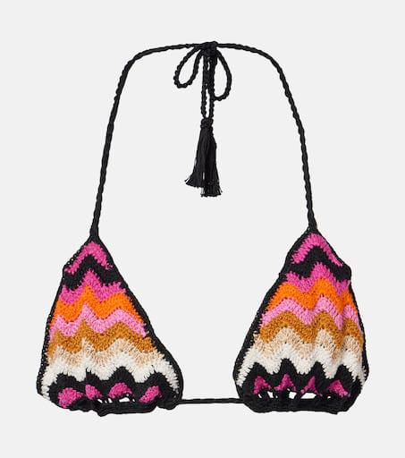 ANNA KOSTUROVA Striped cotton bikini top