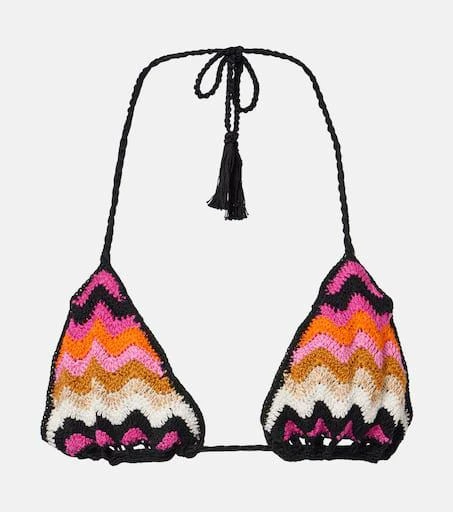 ANNA KOSTUROVA Striped cotton bikini top 1