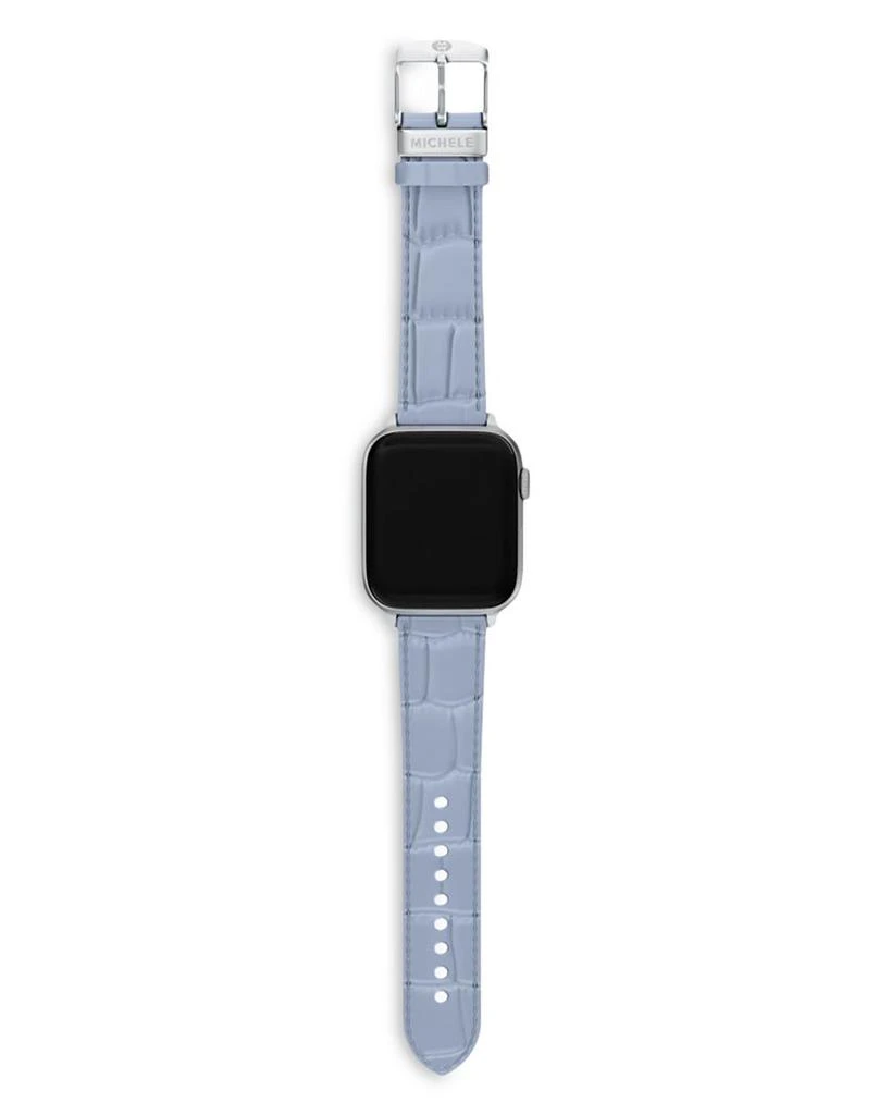 Michele Pastel Blue Leather Band for Apple Watch®, 38/40/41/42mm and 42/44/45/46/49mm 5
