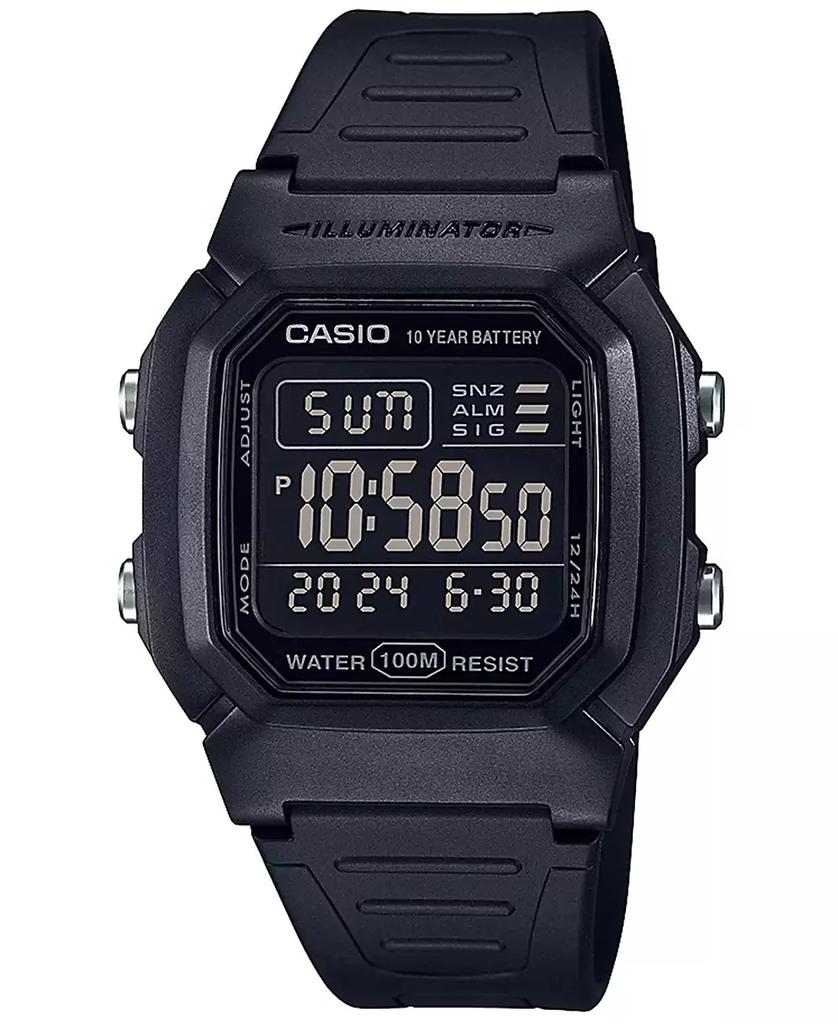 Casio Men's Digital Blackout Black Resin Strap Watch 36.8mm