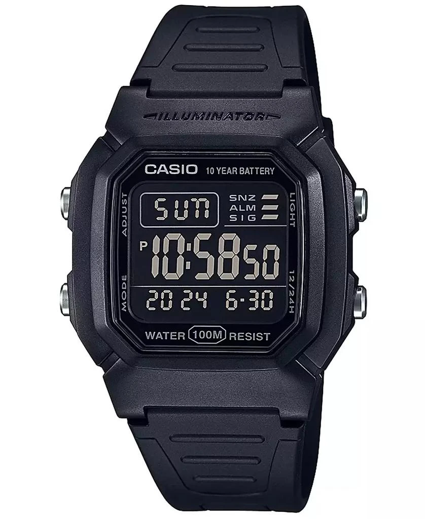 Casio Men's Digital Blackout Black Resin Strap Watch 36.8mm 1