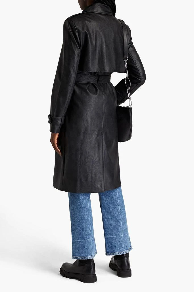 EACH X OTHER Belted faux leather trench coat 3