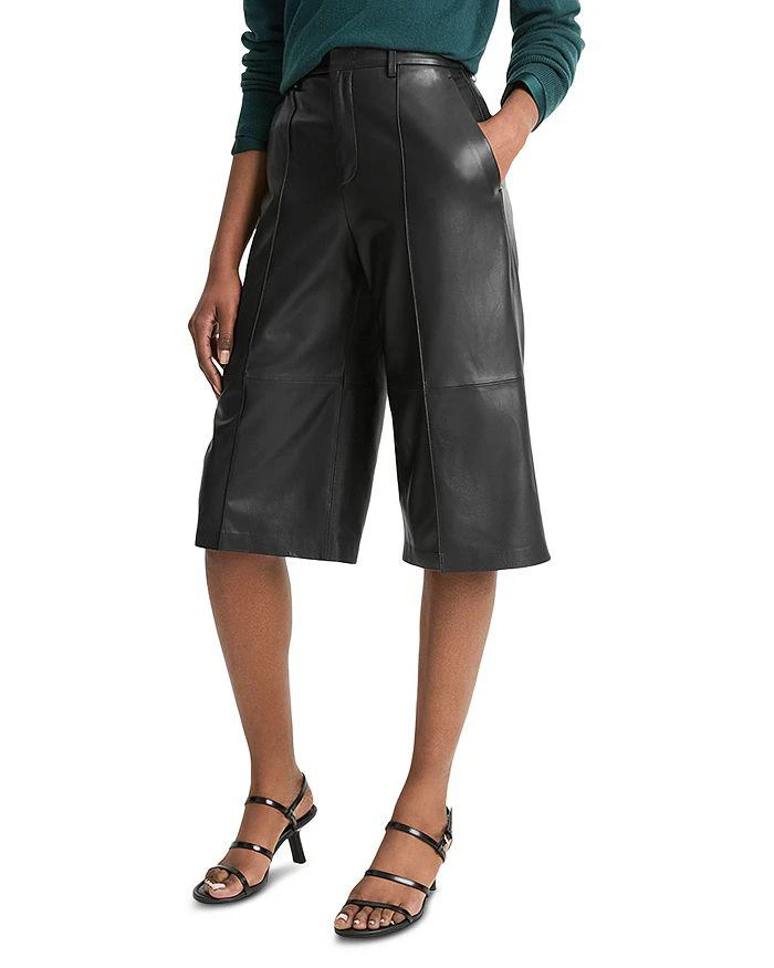 Vince Mid Rise Leather Shorts 4