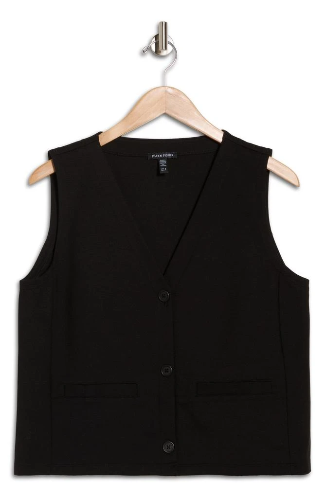 Eileen Fisher V-Neck Button Front Vest 3