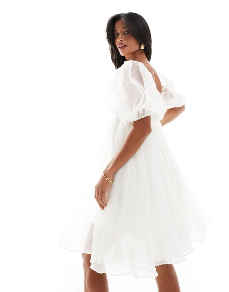 Shop Lace & Beads Petite square neck babydoll organza mini dress in ivory  on Sale at BeyondStyle  Get 60% Off Lace & Beads Petite square neck  babydoll organza mini dress in