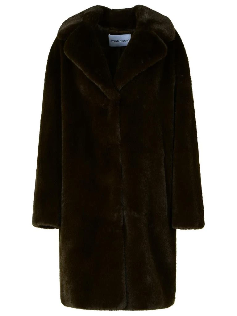 STAND STUDIO teddy Camille Brown Faux Fur Jacket 1