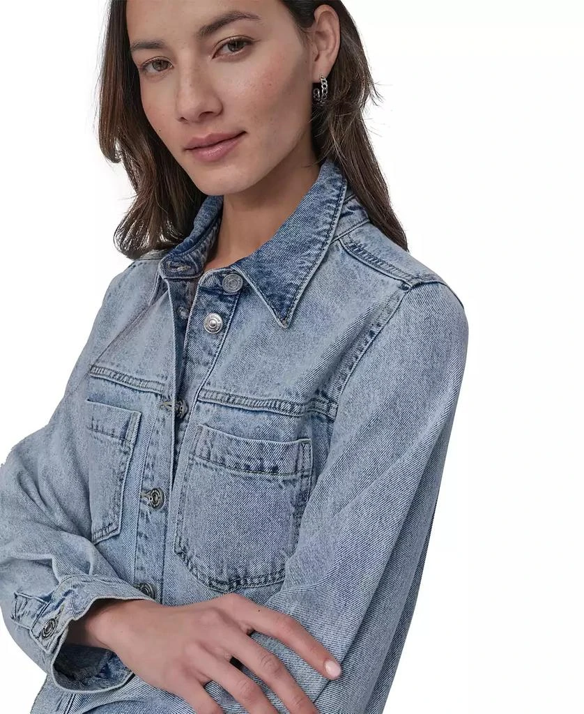 DKNY Women's Button-Down Long-Sleeve Denim Dress 4