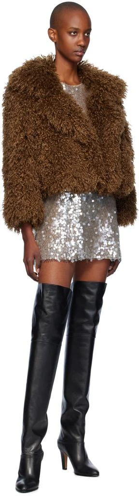 Anna Sui Tan Curly Faux-Fur Jacket 4