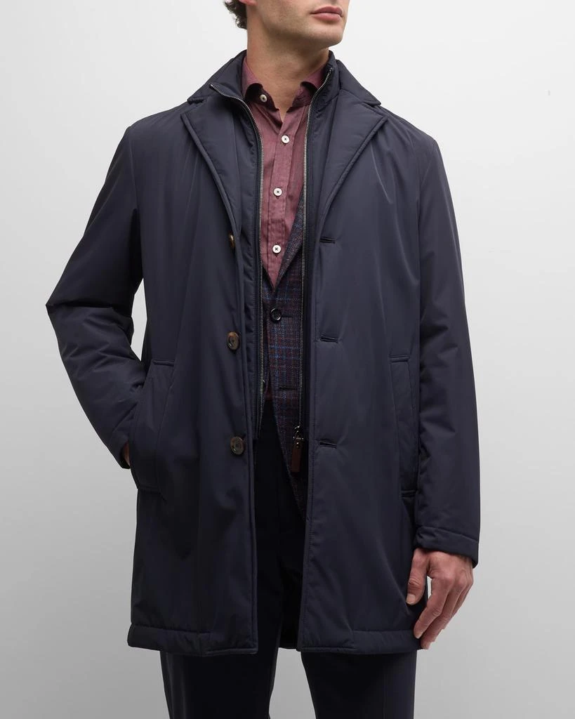 Canali Men's Tech Topcoat with Detachable Bib 2