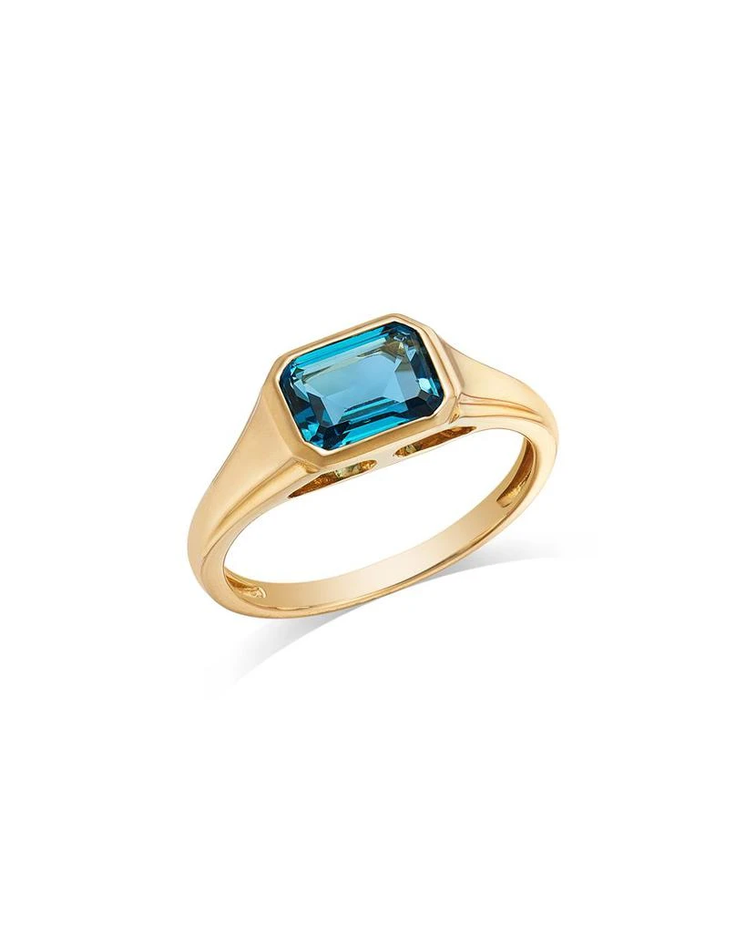 Bloomingdale's Fine Collection London Blue Solitaire Ring in 14K Yellow Gold 1