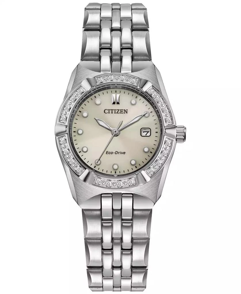 Citizen Eco-Drive Women's Corso Diamond (1/10 ct. t.w.) Stainless Steel Bracelet Watch 28mm 1