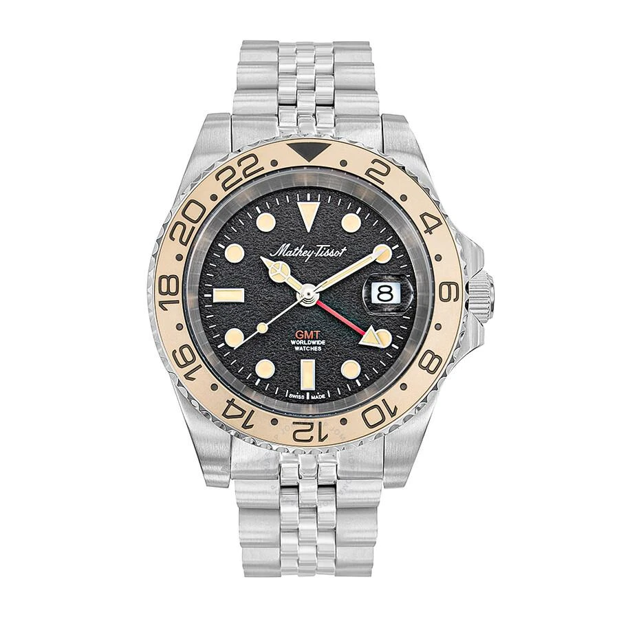 Mathey-Tissot Mathy Vintage Gmt GMT Quartz Black Dial Men's Watch H903RNC 1