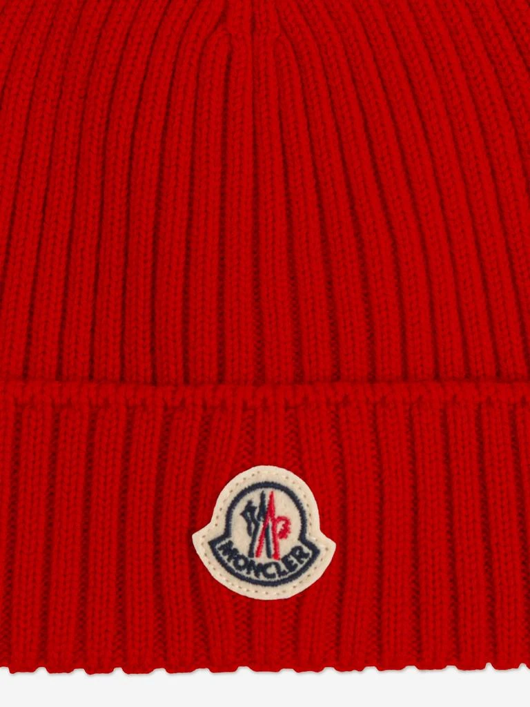 Moncler Moncler Enfant Boys Wool Knit Beanie Hat in Red 3