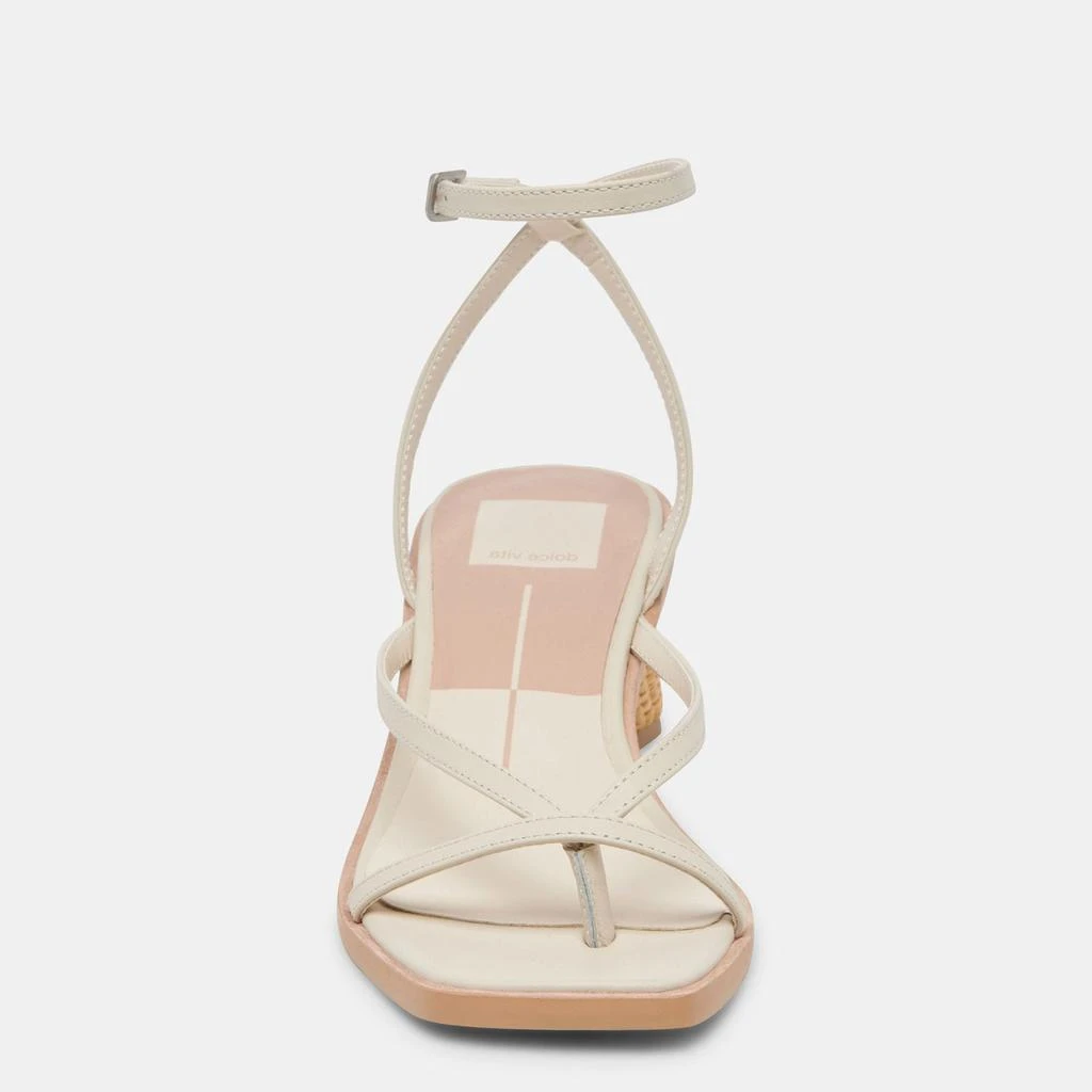 Dolce Vita Banita Wide Sandals Ivory Leather 6