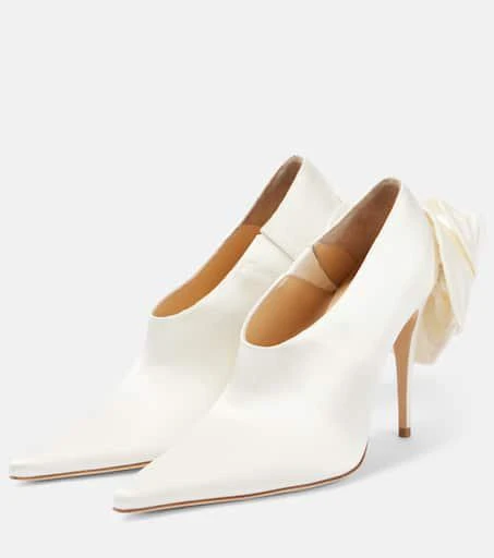 Magda Butrym Floral-appliqué satin pumps 4