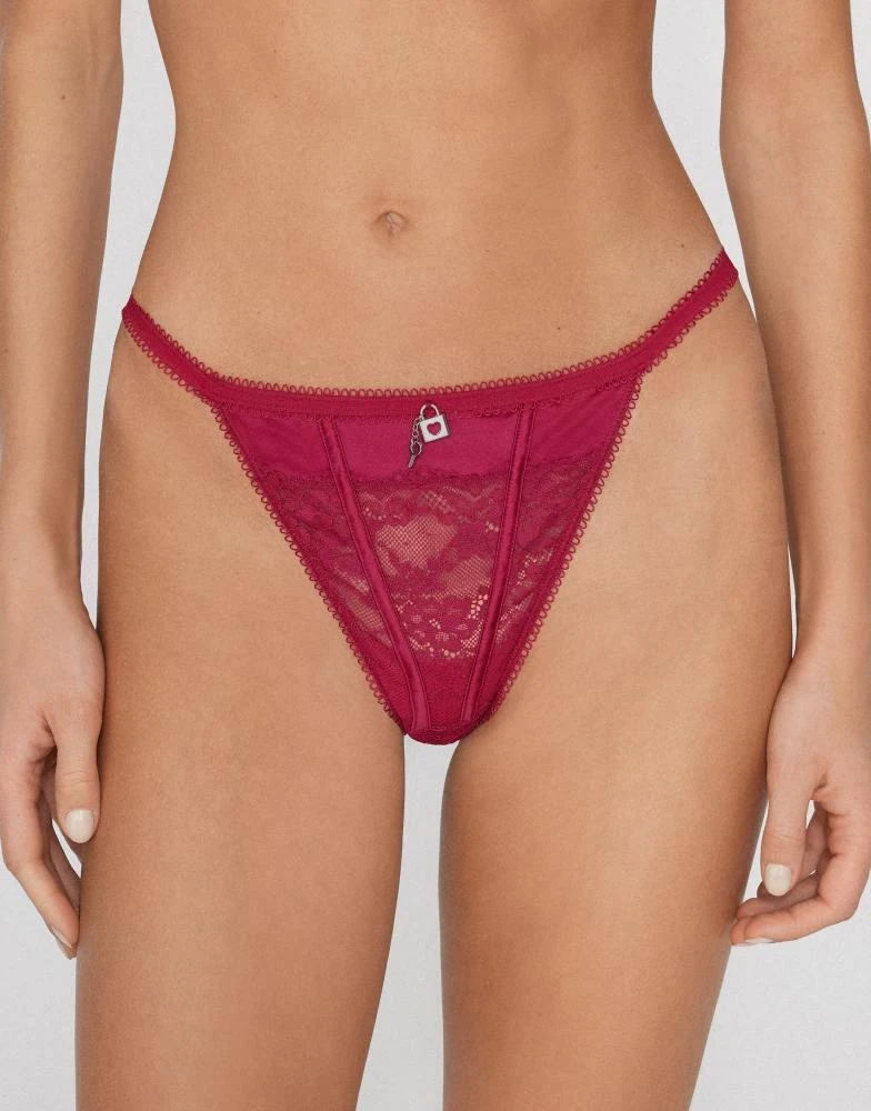 Tezenis Tezenis Secret love tanga panel g-string in raspberry