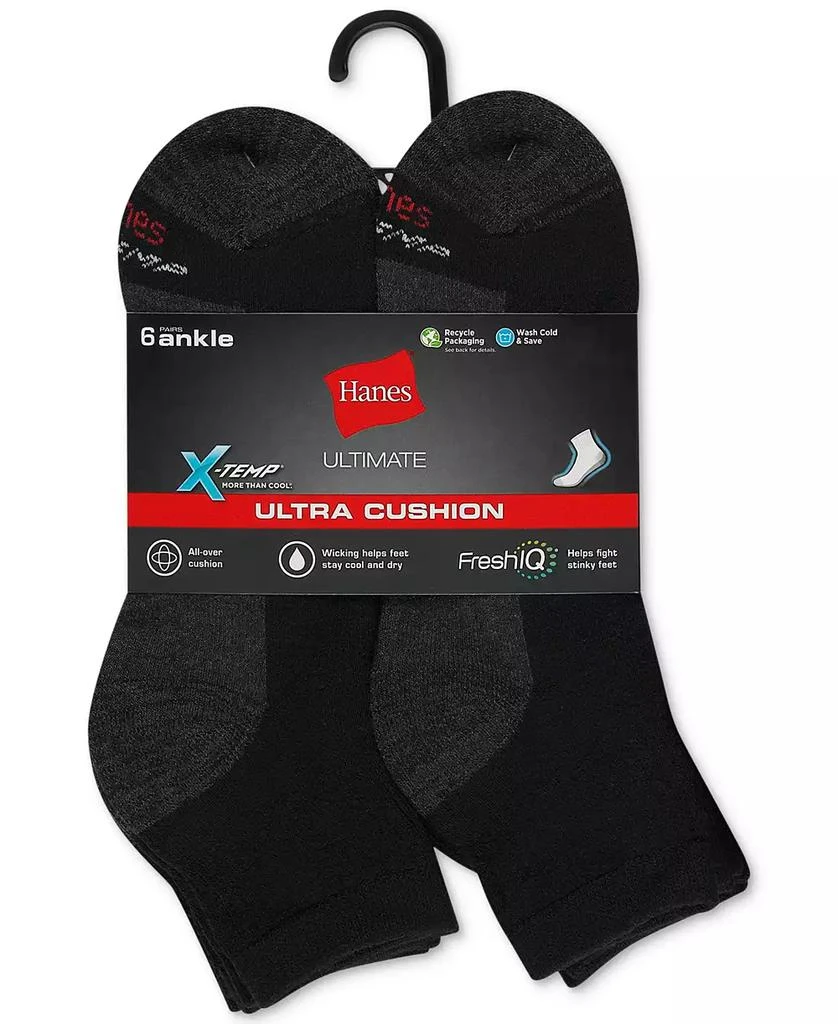 Hanes Men's 6-Pk. Ultimate Xtemp Ultra Cushion Ankle Socks 3