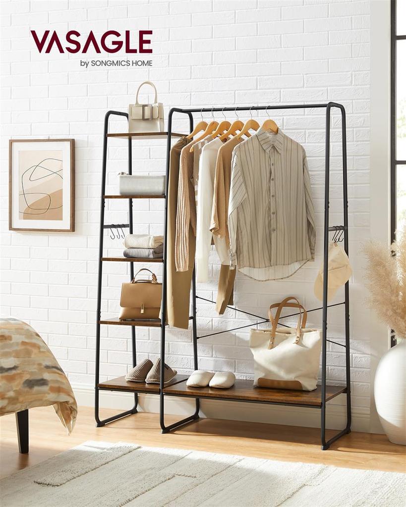 BreeBe Clothing Rack with Shoe Shelf