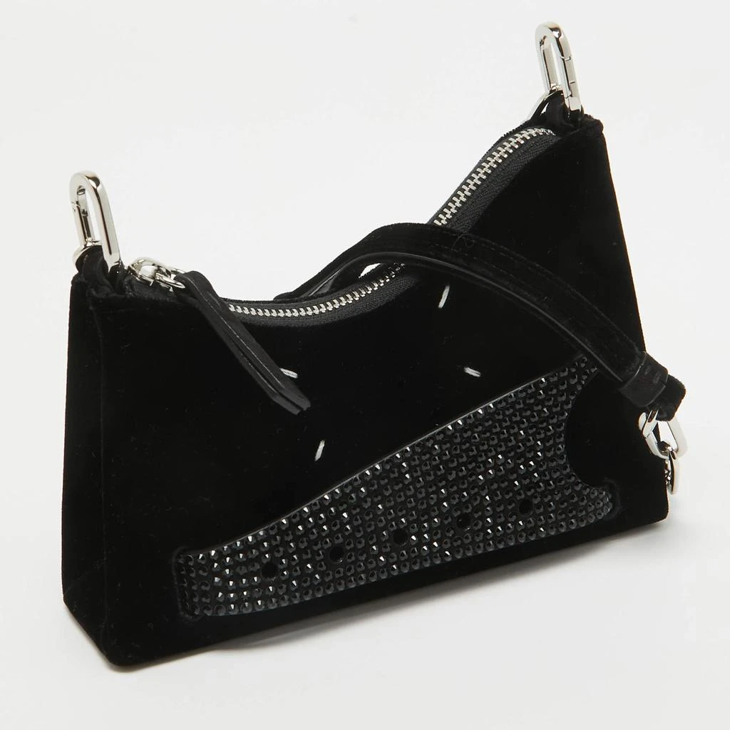 MAISON MARGIELA Maison Margiela Black Velvet Micro Embellished Snatched Hobo 3