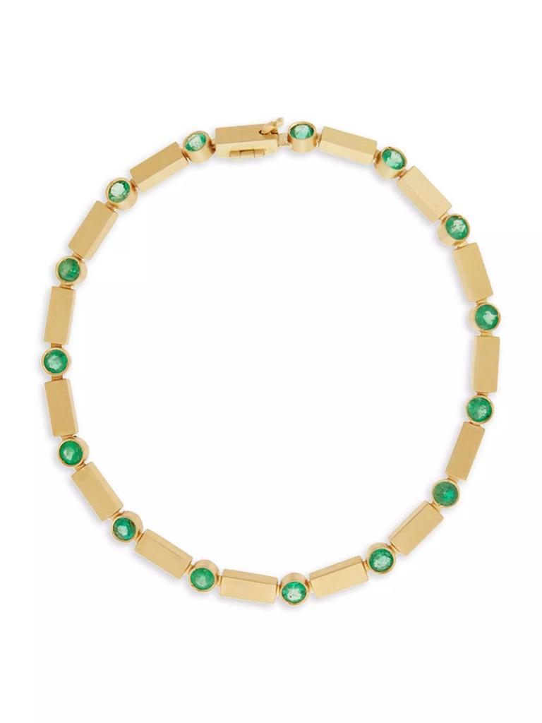 Ileana Makri Cascade 18K Yellow Gold & Emerald Stepping Stones Stream Bracelet