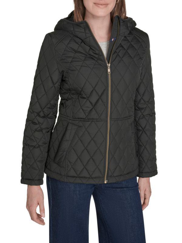 Tommy Hilfiger Hooded Diamond-Quilted Jacket