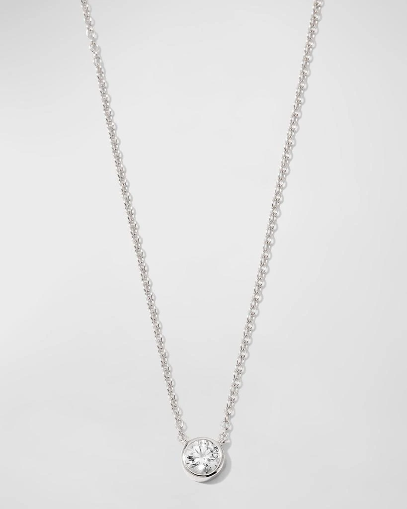 Memoire White Gold Solo Bezel Diamond Necklace, 18"L, 0.28-0.33tcw 1