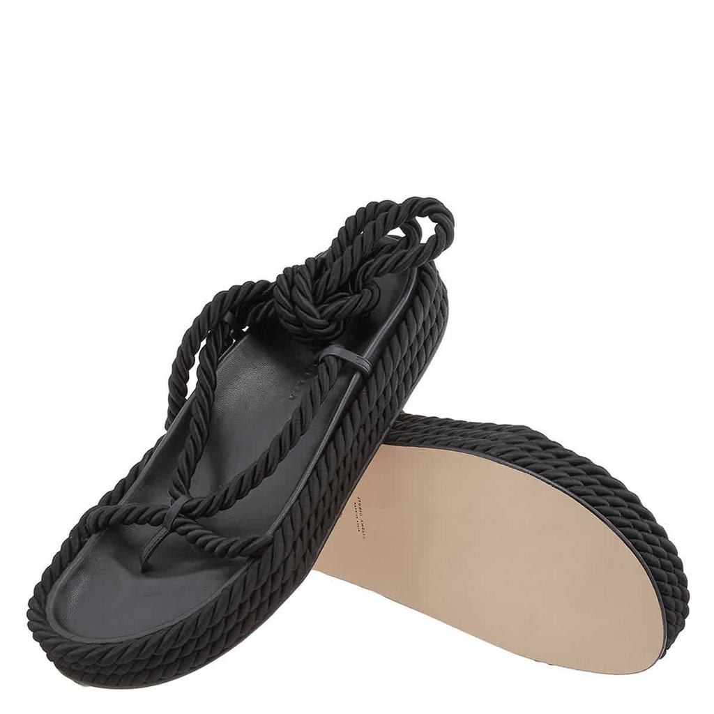 Studio Amelia Ladies Black Tether Flat Sandals