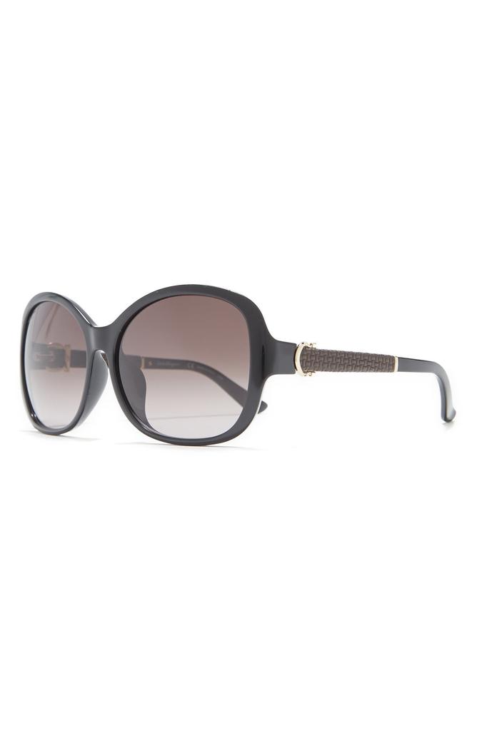Ferragamo★素敵！59mm Black Sunglasses Amazon.com: SALVATORE FERRAGAMO-SF1018S 001 Rectangle