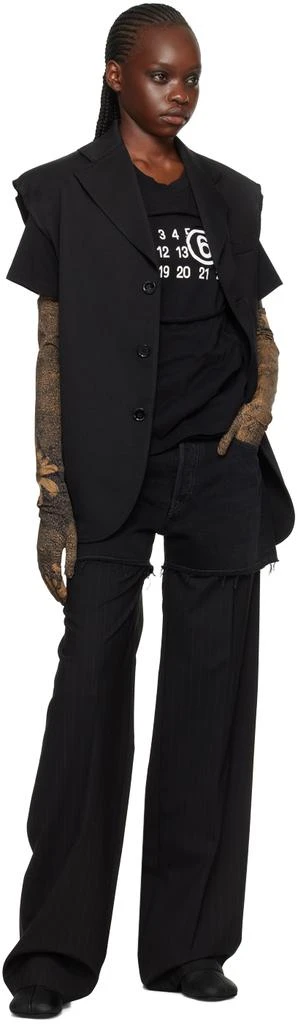 MM6 Tan & Black Printed Floral Gloves 3